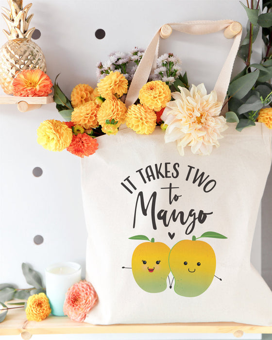 It Takes Two to Mango Cotton Canvas Tote Bag by The Cotton & Canvas Co.