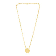 Bids.com 14k Yellow Gold High Polish Circle Disc Paperclip Link Necklace Necklaces