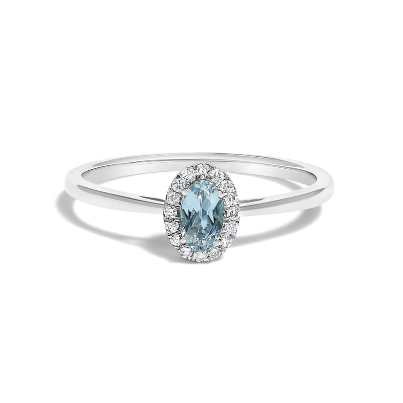 Bids.com 10K White Gold 5X3MM Oval Purple Amethyst and Diamond Accent Halo Ring (I-J Color, I1-I2 Clarity) - Ring Size 6.5 Rings