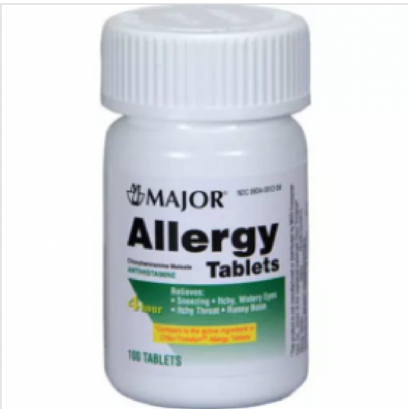 Major Major Allergy 4mg Chlorpheniramine Maleate Tablet Medicine & Drugs White Smoke