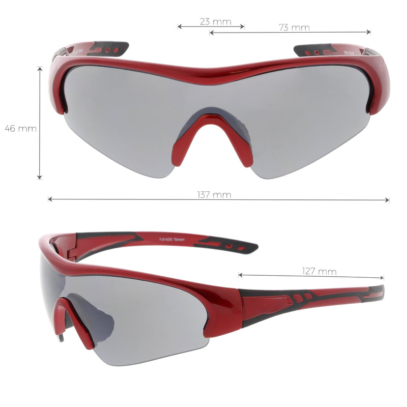 zeroUV TR-90 Performance Wrap Around Half Frame Sunglasses C798 Sunglasses