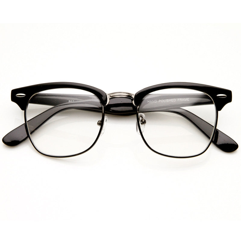 zeroUV Vintage Inspired Classic Horned Rim Half Frame Clear Lens Glasses 2933 Glasses