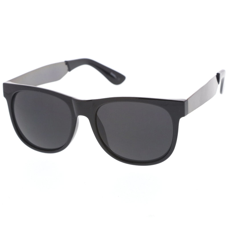 zeroUV Trendy Indie Hipster Super Retro Metal Arm Horned Rim Sunglasses 8687 Sunglasses