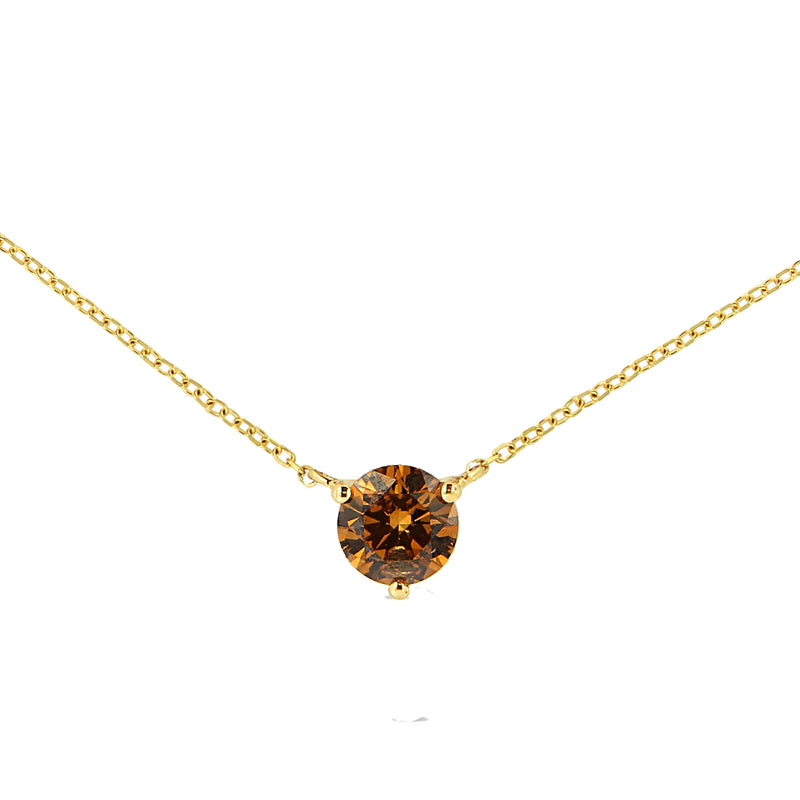 Bids.com 14K Yellow Gold 1/2 Cttw Martini Set Lab Grown Yellow Diamond Solitaire 18" Pendant Necklace (Yellow Color, VS2-SI1 Clarity) Necklaces