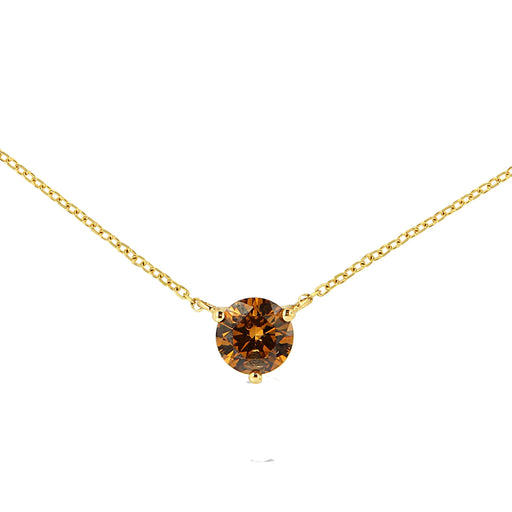 Bids.com 14K Yellow Gold 1/2 Cttw Martini Set Lab Grown Yellow Diamond Solitaire 18" Pendant Necklace (Yellow Color, VS2-SI1 Clarity) Necklaces
