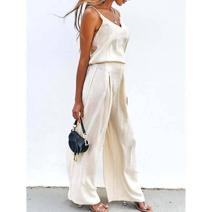 Spaghetti Strap Cami and Wide Leg Pants Set