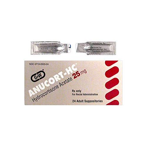 G&W Anucort-HC Hydrocortisone Acetate 25 mg Suppository Health Care White Smoke