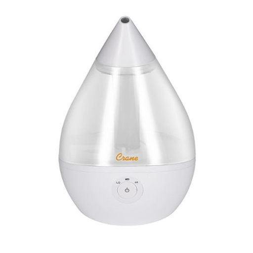 Crane Crane Droplet 0.5 Gallon Ultrasonic Cool Mist Humidifier, Clear/White Humidifiers