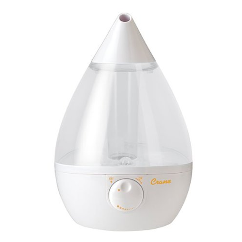 Crane Crane Drop 1 Gallon Ultrasonic Cool Mist Humidifier, Clear/White Health Care