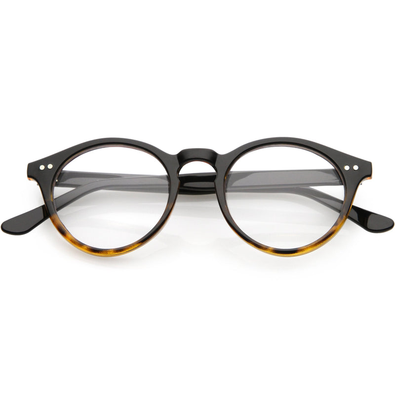 zeroUV Vintage European Clear Lens Small Round Glasses 8403 Glasses