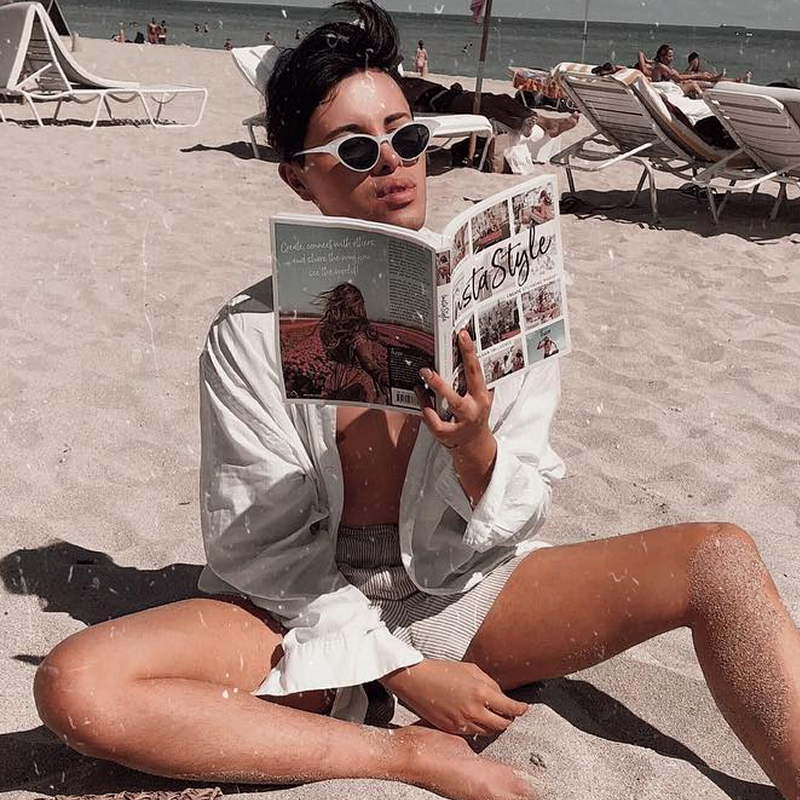 zeroUV Women's Retro Low Pointed Cat Eye Sunglasses C737 Sunglasses