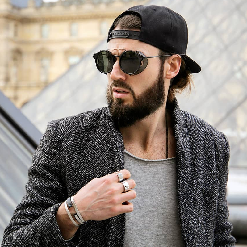 zeroUV Vintage Dapper Steampunk Side Cover Round Sunglasses C083 Sunglasses