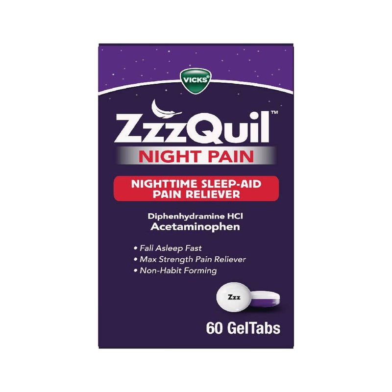 Vicks Vicks Zzz Quil Sleep Aid/Pain Reliever, Nighttime, Night Pain, Geltabs Personal Care