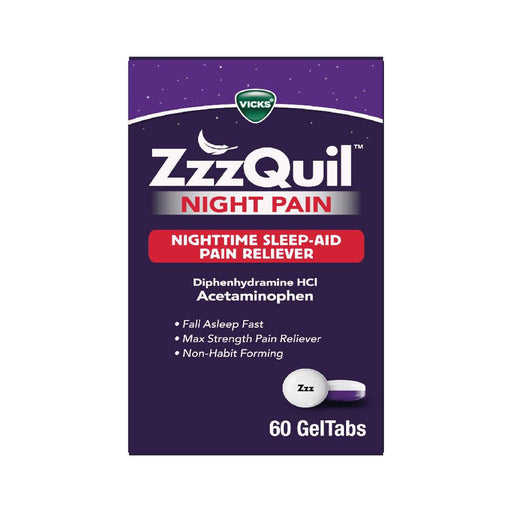 Vicks Vicks Zzz Quil Sleep Aid/Pain Reliever, Nighttime, Night Pain, Geltabs Personal Care