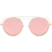 zeroUV Retro Polarized Round Metal Aviator Mirrored Lens Sunglasses C821 Sunglasses