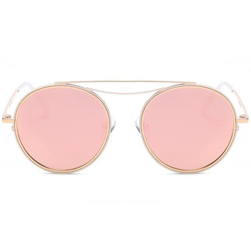 zeroUV Retro Polarized Round Metal Aviator Mirrored Lens Sunglasses C821 Sunglasses