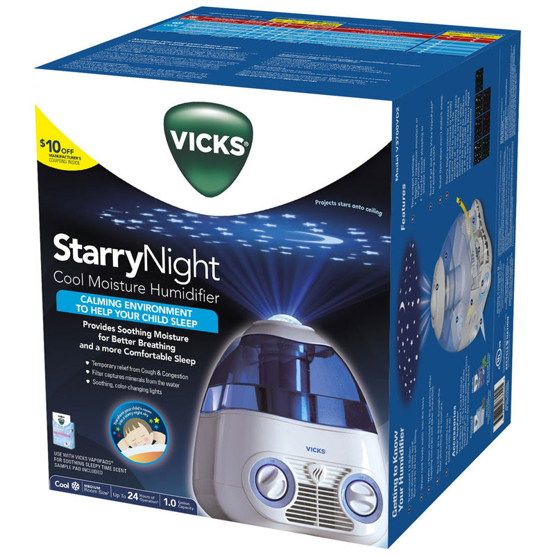 Vicks Vicks Humidifier, Cool Moisture, Starry Night, 1.0 Gallon Humidifiers