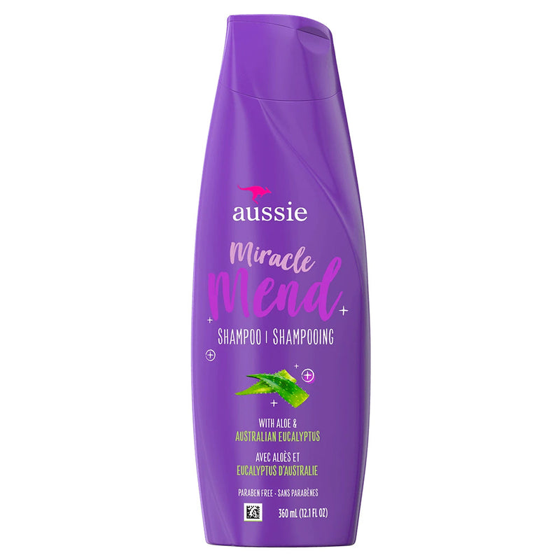 Aussie Aussie For Hair Damage – Paraben-Free Miracle Mend Shampoo W/ Aloe & Eucalyptus, 12.1 Fl Oz Shampoo