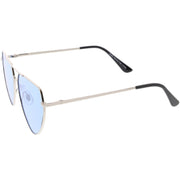 zeroUV Retro Oversize Color Tone Flat Top Aviator Sunglasses C755 Sunglasses