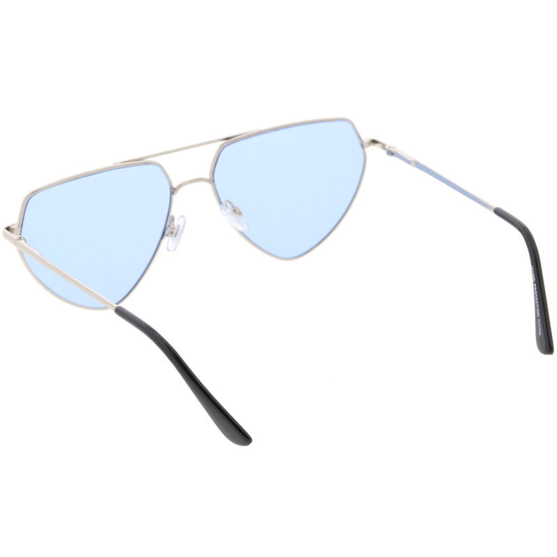zeroUV Retro Oversize Color Tone Flat Top Aviator Sunglasses C755 Sunglasses