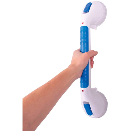 Carex Carex Ultra Grip Xtra 16-inch Suction Grab Bar – No-Tools Safety Rail, White/Blue Bathroom Accessories