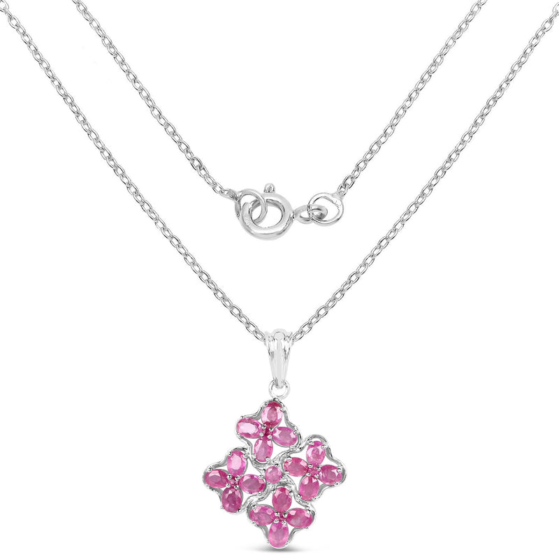Bids.com 3.72 Carat Genuine Ruby .925 Sterling Silver Pendant Pendants