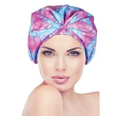 Betty Dain Betty Dain Turban Shower Cap Tie-Dye Shower Caps White Smoke