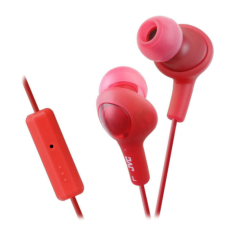 JVC JVC 204433 Gumy Plus Inner Ear Earbuds, Red Headphones White Smoke