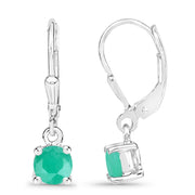 Bids.com 0.92 Carat Genuine Emerald .925 Sterling Silver Earrings Earrings