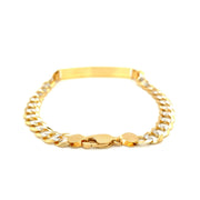 Bids.com 14k Two Tone Gold 8 1/2 inch Mens Narrow Curb Chain ID Bracelet with White Pave Bracelets