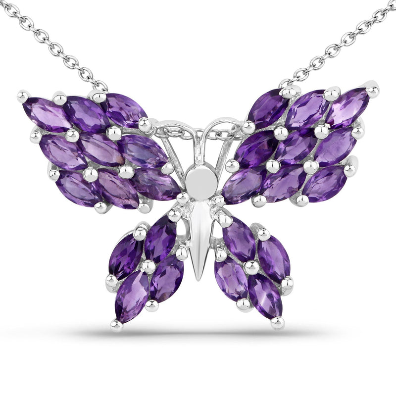 Bids.com 3.90 Carat Genuine Amethyst .925 Sterling Silver Pendant Pendants White Smoke
