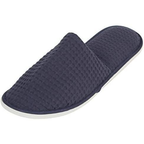 Amenities Depot Disposable Guest Slippers (5 Pairs, Navy Blue And White)