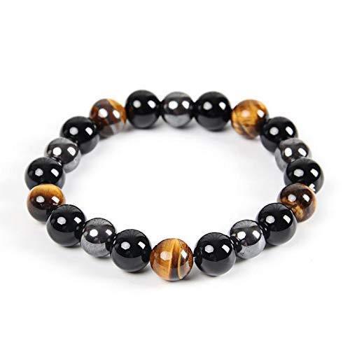 ZAQ Skin & Body Triple Protection Bracelet - Hematite - Black Obsidian - Tiger Eye