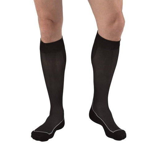 Good Neighbor Pharmacy GNP Unisex Knee-High Compression Socks (15-20 mmHg), Black/Grey Argyle, Large Socks