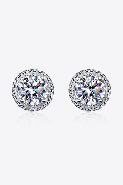 2 Carat Moissanite 925 Sterling Silver Stud Earrings