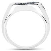 Bids.com 0.31 Carat Genuine Blue Diamond .925 Sterling Silver Ring Rings