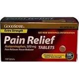 Good Sense Good Sense Extra Strength Acetaminophen 500mg Tablets 100ct Medicine & Drugs Black