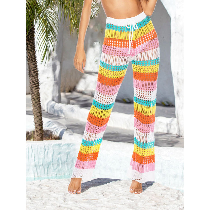 Cutout Contrast High Waist Swim Pants