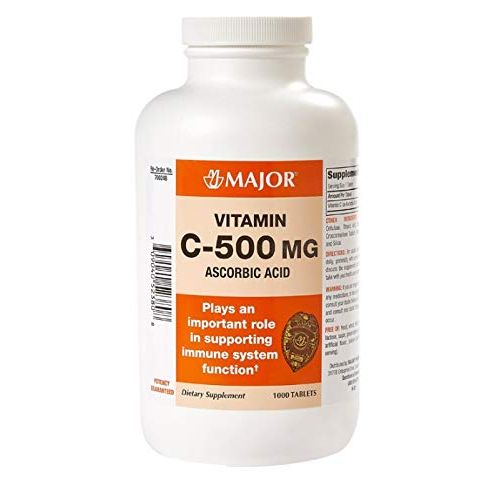 Major Pharmaceuticals Vitamin C 500 Mg Antioxidant Tablets - 100 Tablets Vitamin C Supplement White Smoke