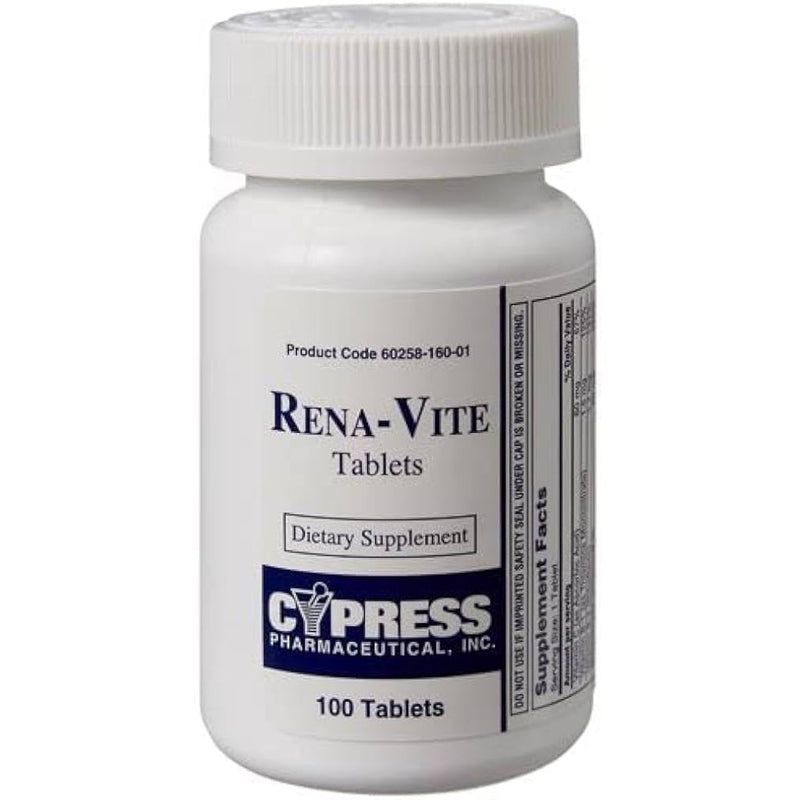 Cypress Pharmaceutical Rena-Vite Dietary Supplement, Specialized Renal Vitamin Formula, 100 Count Vitamins & Supplements
