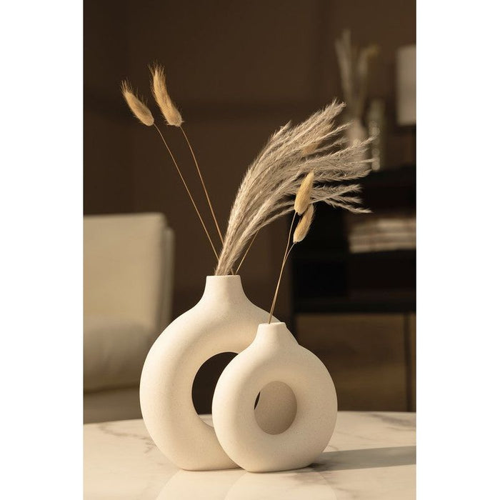 Modern Ceramic Vase Round Shape - 2 pcs/set