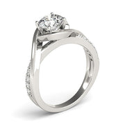 Bids.com 14k White Gold Split Band Round Bypass Diamond Engagement Ring (1 1/8 cttw) Rings
