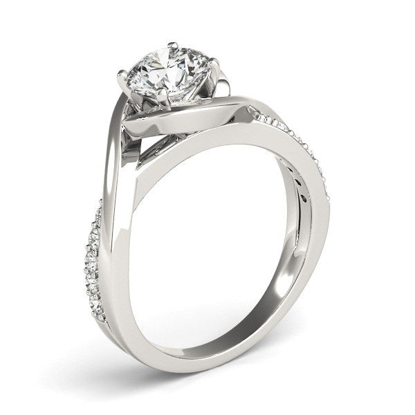 Bids.com 14k White Gold Split Band Round Bypass Diamond Engagement Ring (1 1/8 cttw) Rings