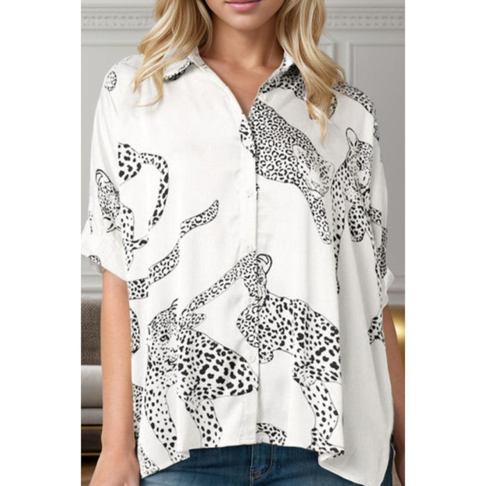 Printed Collared Neck Half Sleeve Shirt