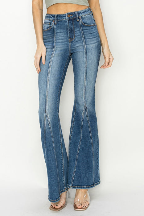 High Rise Front Seam Detailed Flare Jeans