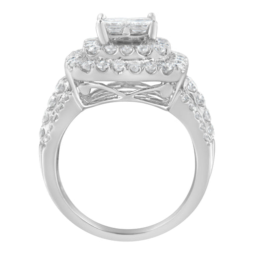 Bids.com 14KT White Gold Round and Princess Diamond Ring (2 1/4 cttw, H-I Color, SI1-SI2 Clarity) Rings White Smoke 6.5 / White.Gold,7 / White.Gold,8 / White.Gold,7.5 / White.Gold