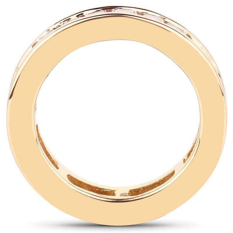 Bids.com 14K Yellow Gold Plated 4.32 Carat Genuine Multi Sapphire .925 Sterling Silver Ring Rings