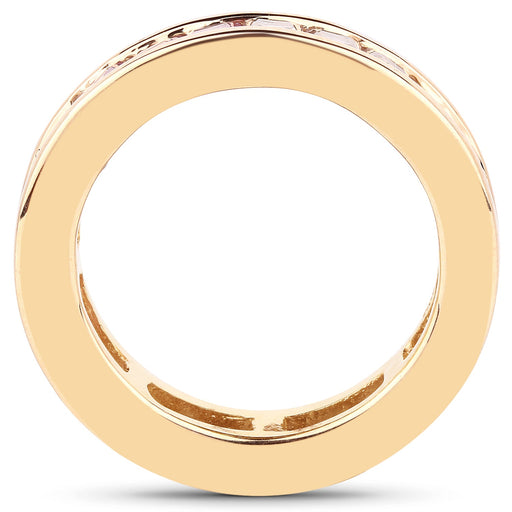 Bids.com 14K Yellow Gold Plated 4.32 Carat Genuine Multi Sapphire .925 Sterling Silver Ring Rings