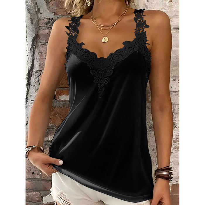 Lace Detail V-Neck Tank