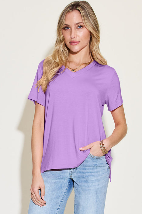 Bamboo V-Neck High-Low T-Shirt